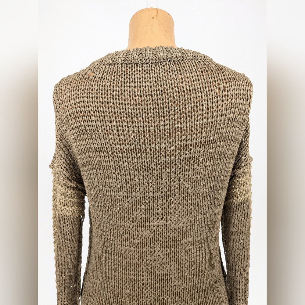 Elisa Cavaletti Knit Asymmetrical Top Gold Womens Medium Avant Garde Chic - Picture 6 of 15
